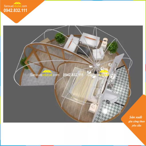 Mô hình 3d nhà lều ốc sên