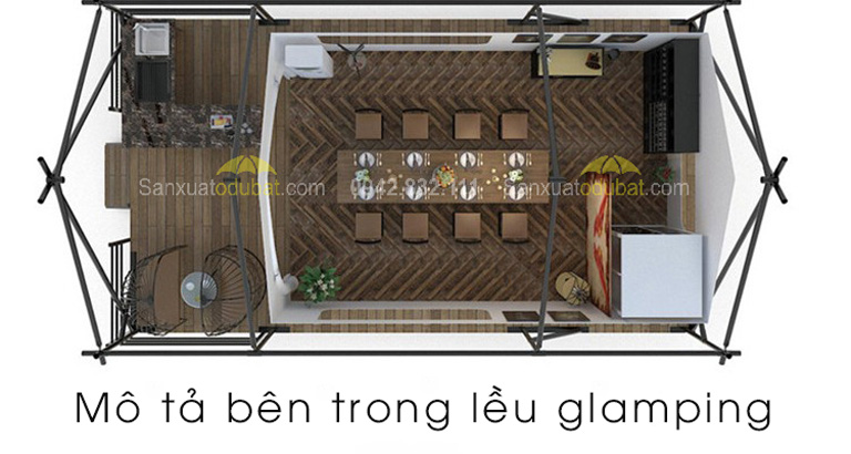không gian bên trong nhà lều