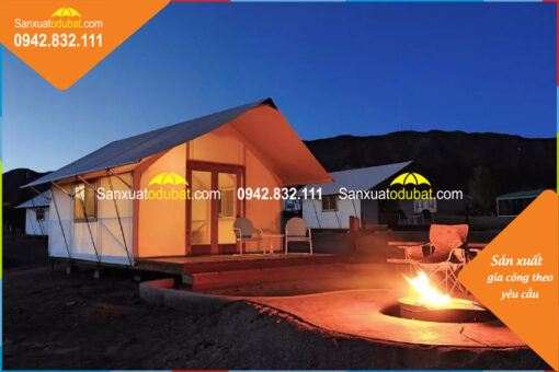 Nhà lều glamping về đêm