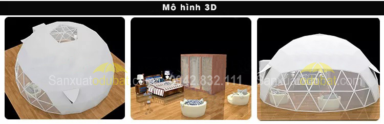 Mô hình 3d nhà lều mái vòm